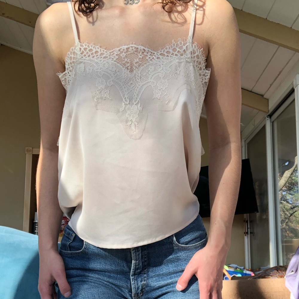 White lace cami top